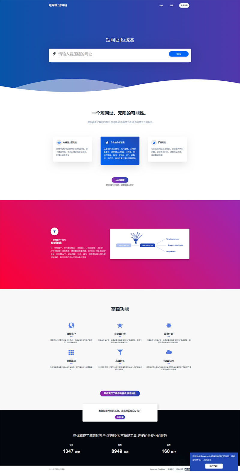 网址缩短防红防封短网址生成聚合系统源码