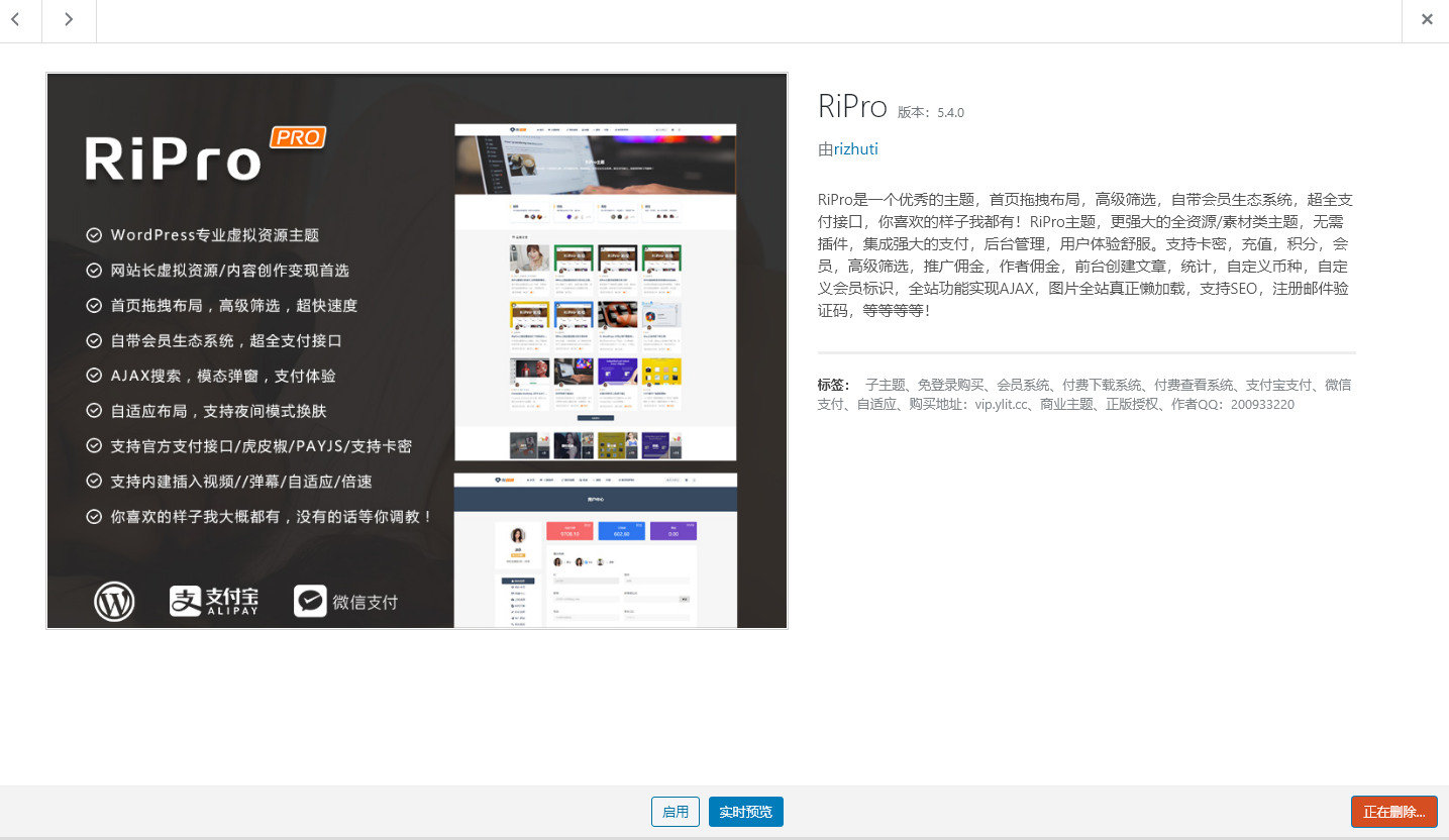 日主题RiPro最新5.4破解版WordPress主题