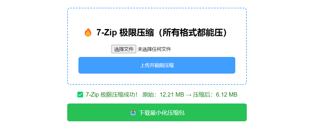  7-Zip 极限压缩PHP源码 支持各种文件套压缩包
